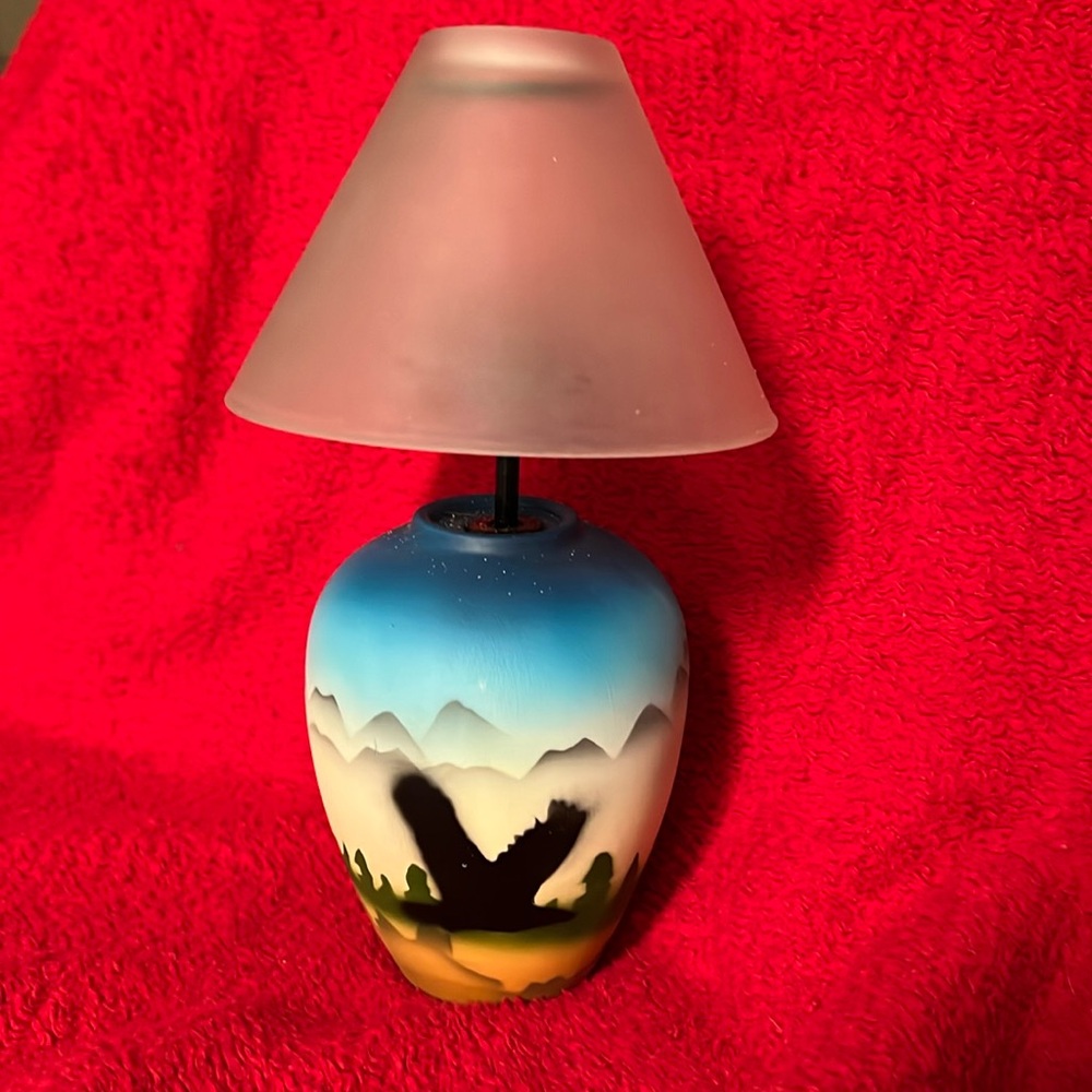 Southwestern Eagle Sunset Sky Terra Cotta Tea Candle Lamp New